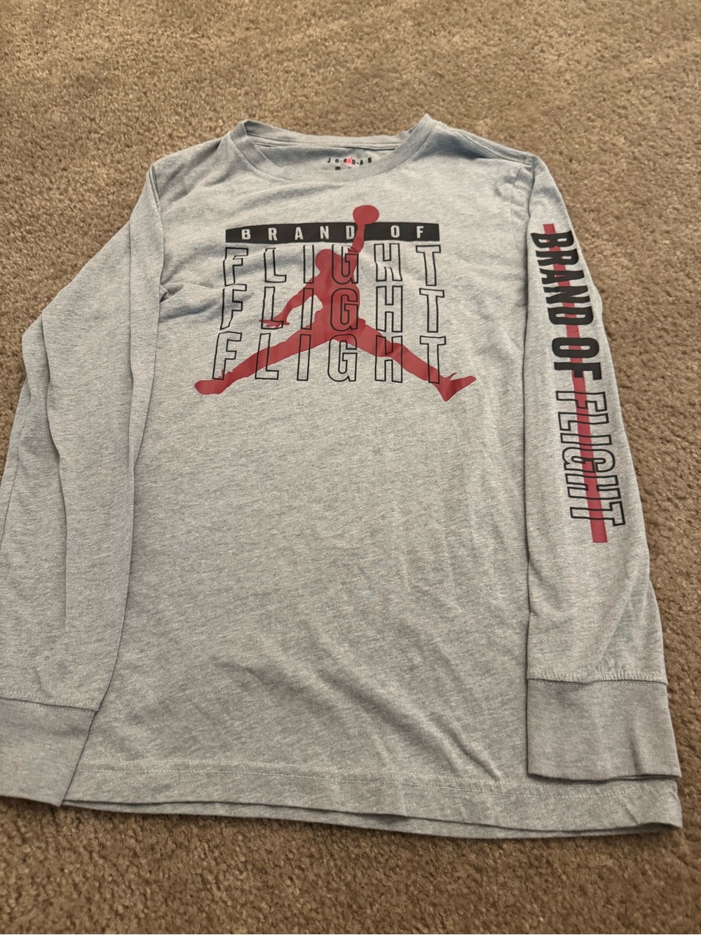 Youth Long-Sleeve Tee - Grey/Red